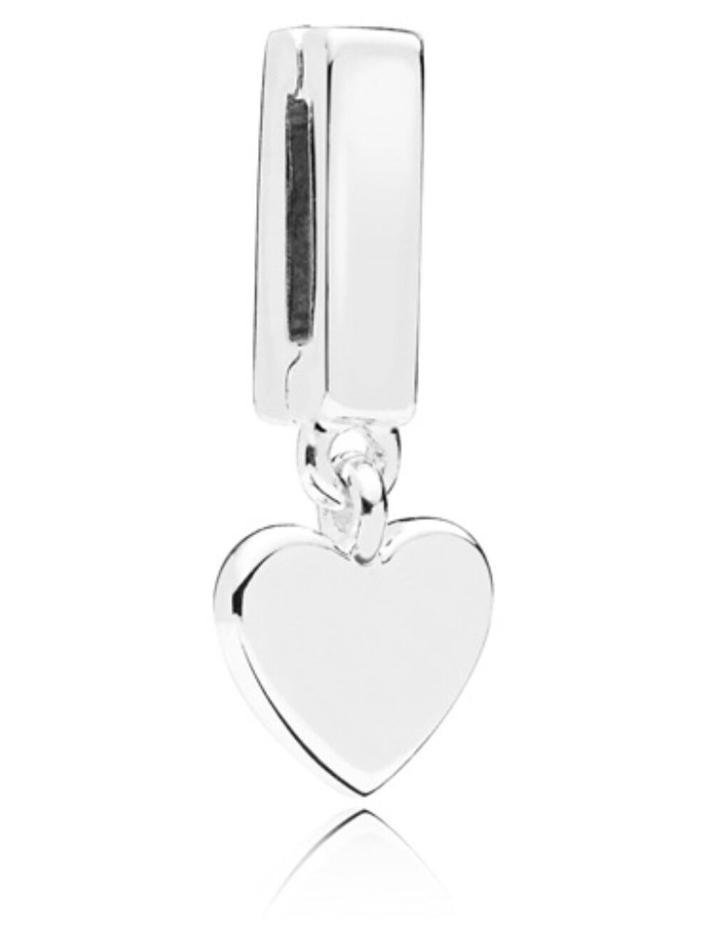 PANDORA Reflexions Silver Floating Heart Authentic Sterling Silver Clip Charm